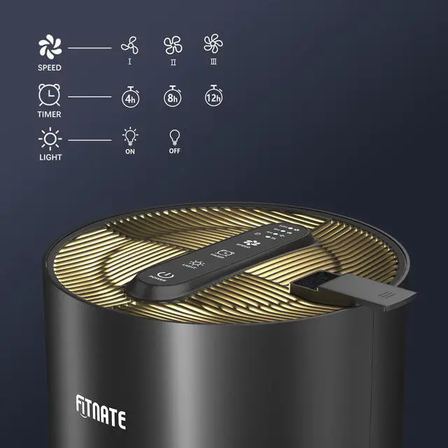 Alt view image 3 of 7 - FITNATE Air Purifier with HEPA Filter for Home