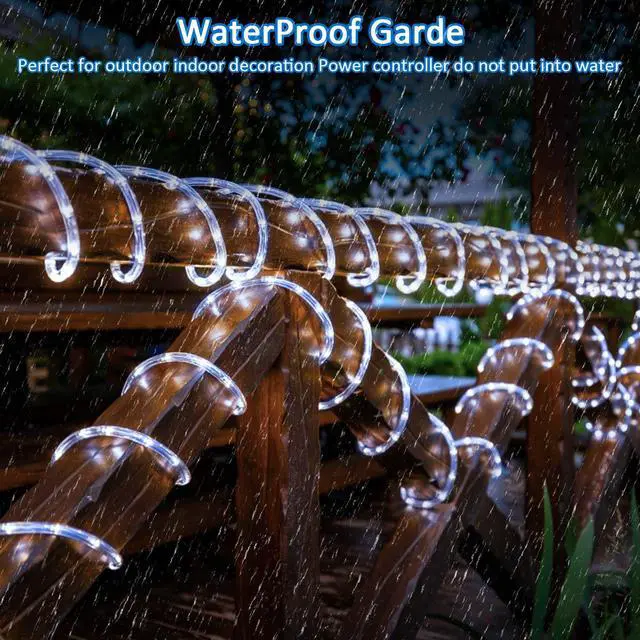 Alt view image 3 of 5 - IMAGE 75.5FT 200LED Rope Lights, 8 Modes with Memory Function Copper Wire String  Lights for Indoor/Outdoor Decorations, White