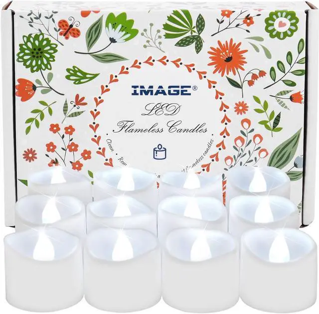 Alt view image 7 of 7 - IMAGE 12 PCS LED Tealight Candles Battery Operated Flameless Smokeless No Timer with Decorative Fake Rose Petals