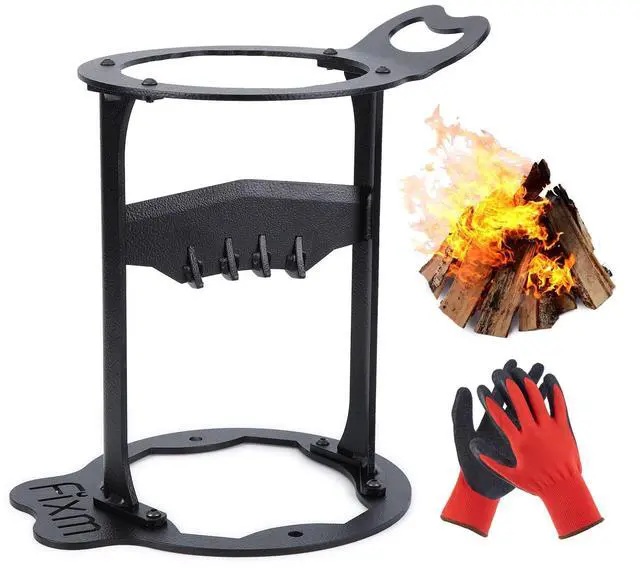 Alt view image 7 of 7 - AGPtEK Kindling Splitter with Gloves, Wood Kindling Splitter Manual Kindling Log Splitter Tool, Sturdy Firewood Splitter for Camping, Barbecue and Picnic
