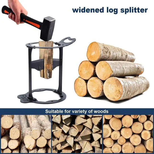 Alt view image 4 of 7 - AGPtEK Kindling Splitter with Gloves, Wood Kindling Splitter Manual Kindling Log Splitter Tool, Sturdy Firewood Splitter for Camping, Barbecue and Picnic