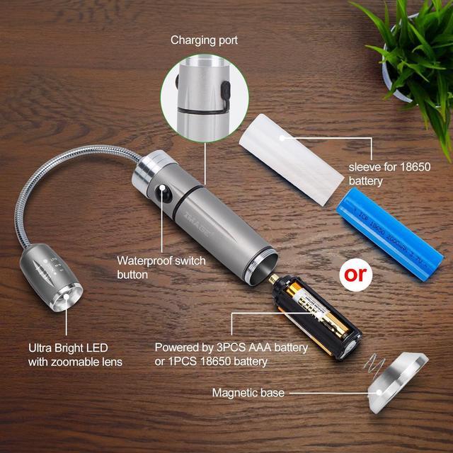 Alt view image 4 of 7 - IMAGE Rechargeable Ultra-Bright Barbecue Grill Light with Super Bright LED Lights, Magnetic Base Flexible Gooseneck BBQ Light for Grilling, Fully Adjustable & Easy to Install - Battery Operated