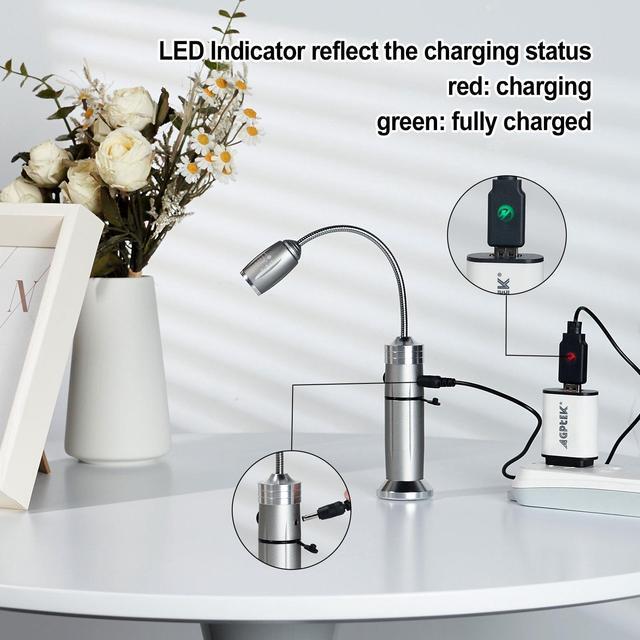 Alt view image 6 of 7 - IMAGE Rechargeable Ultra-Bright Barbecue Grill Light with Super Bright LED Lights, Magnetic Base Flexible Gooseneck BBQ Light for Grilling, Fully Adjustable & Easy to Install - Battery Operated