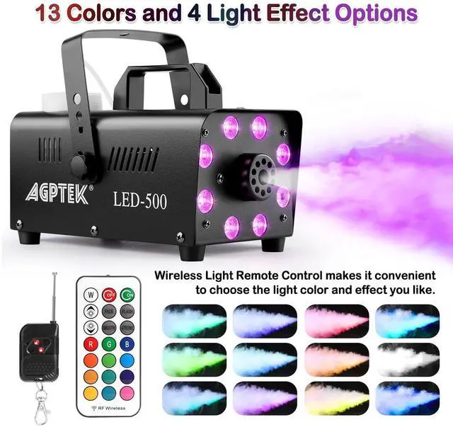 Main image of AGPTEK Fog Machine with 13 Colorful LED Lights Effect 500W