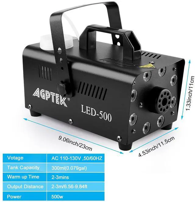 Alt view image 5 of 7 - AGPTEK Fog Machine with 13 Colorful LED Lights Effect 500W