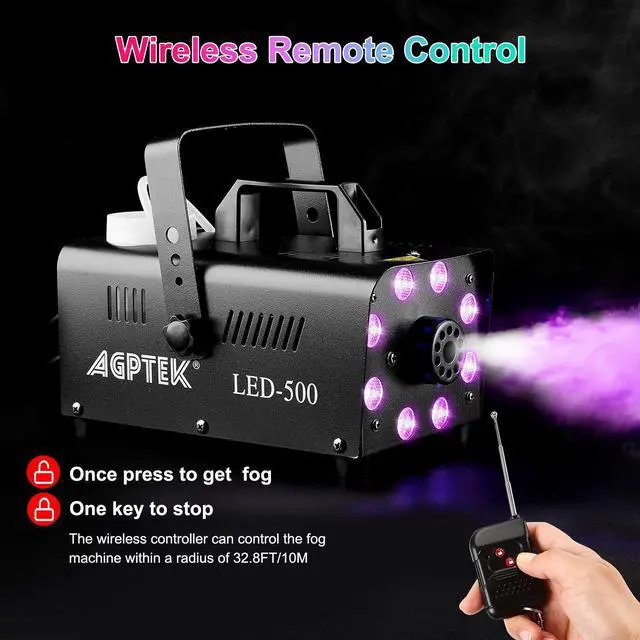 Alt view image 2 of 7 - AGPTEK Fog Machine with 13 Colorful LED Lights Effect 500W