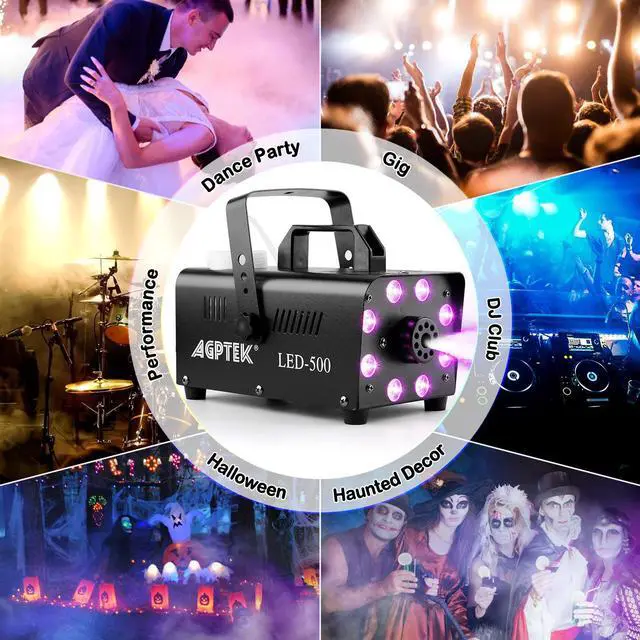 Alt view image 7 of 7 - AGPTEK Fog Machine with 13 Colorful LED Lights Effect 500W