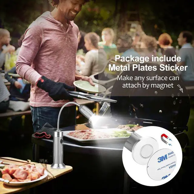 Alt view image 2 of 7 - IMAGE Magnetic Ultra-Bright Barbecue Grill Light with Super Bright LED Lights 2 pcs for Grilling