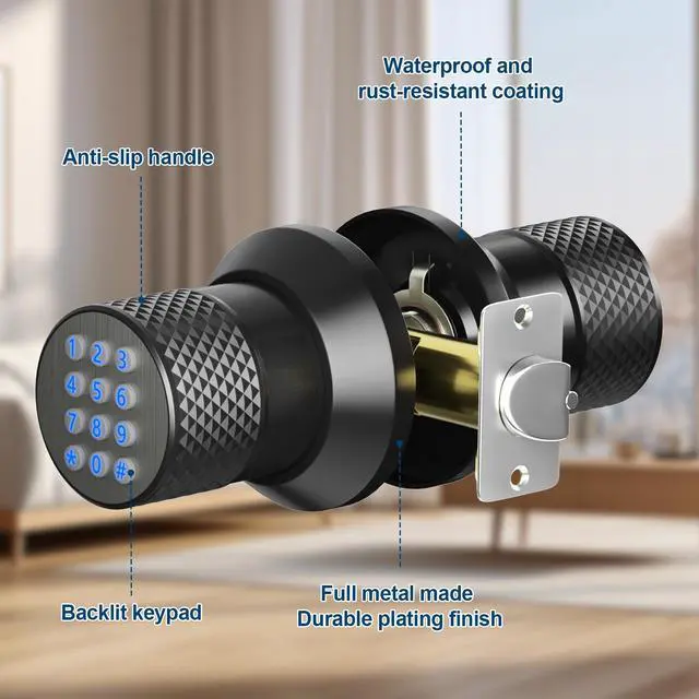 Alt view image 5 of 7 - FITNATE Keyless Smart Lock Digital Door Lock with Keypad & Spare Keys