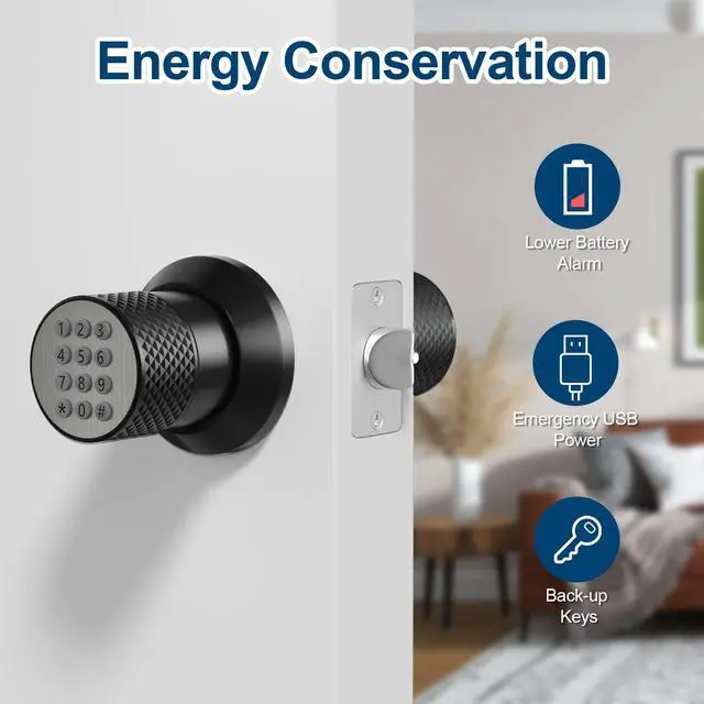 Alt view image 2 of 7 - FITNATE Keyless Smart Lock Digital Door Lock with Keypad & Spare Keys