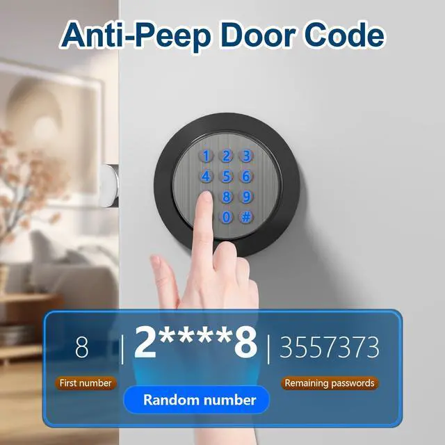 Alt view image 3 of 7 - FITNATE Keyless Smart Lock Digital Door Lock with Keypad & Spare Keys