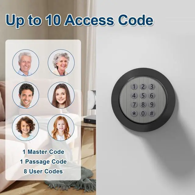 Alt view image 4 of 7 - FITNATE Keyless Smart Lock Digital Door Lock with Keypad & Spare Keys