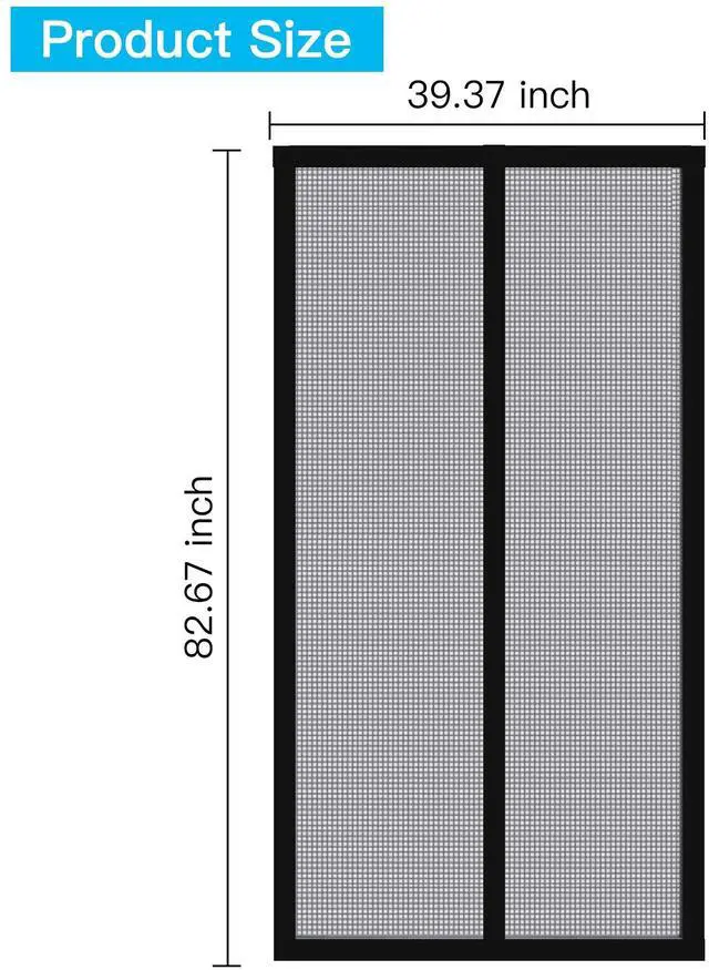 Alt view image 5 of 7 - AGPtEK Magnetic Screen Door with Fiberglass Mesh Curtain Fits Size 37" x 82"