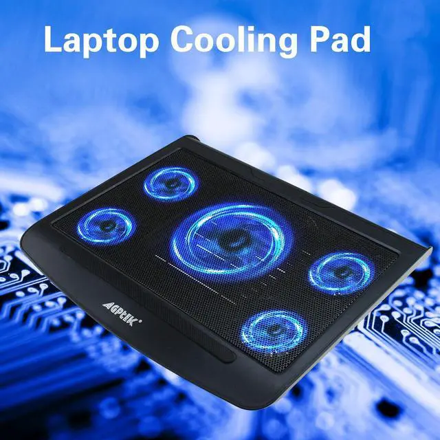 Main image of AGPtEK Gaming Laptop Cooling Pad with 5 High Performance Fans - Black