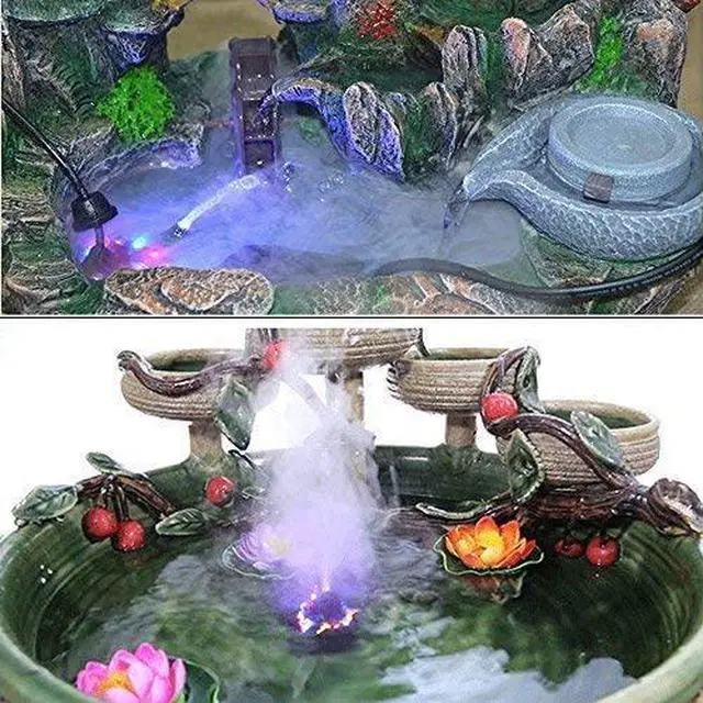 Alt view image 6 of 7 - FITNATE 12 LED Mist Maker Fogger Water Fountain Pond Fog Machine Atomizer Air Humidifier