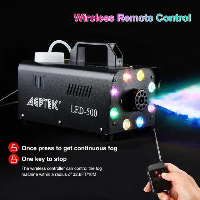 Alt view image 2 of 7 - AGPtEK Fog Machine with Wireless Remote Control & Colorful LED Light