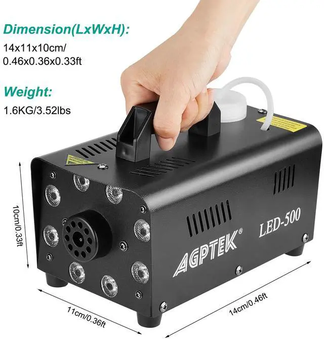 Alt view image 3 of 7 - AGPtEK Fog Machine with Wireless Remote Control & Colorful LED Light