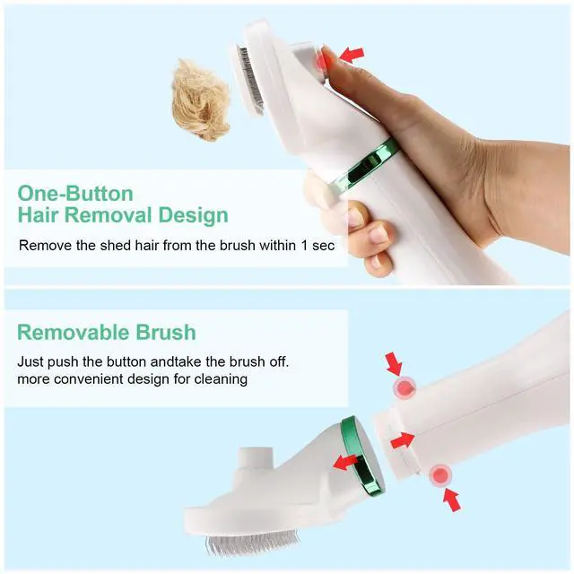 Alt view image 4 of 7 - Ownpets 2 in 1 Pet Hair Dryer Portable with Slicker Brush Adjustable Temperature