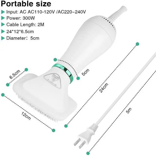 Alt view image 5 of 7 - Ownpets 2 In 1 Pet Hair Dryer Blower Slicker Brush Portable Dog Cat Grooming Low Noise
