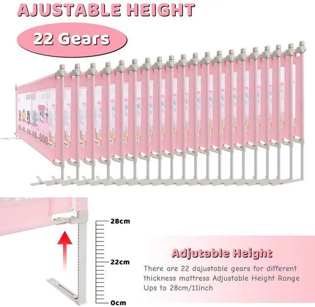 Alt view image 2 of 7 - FITNATE Upgraded Bed Guard Rail for Toddlers