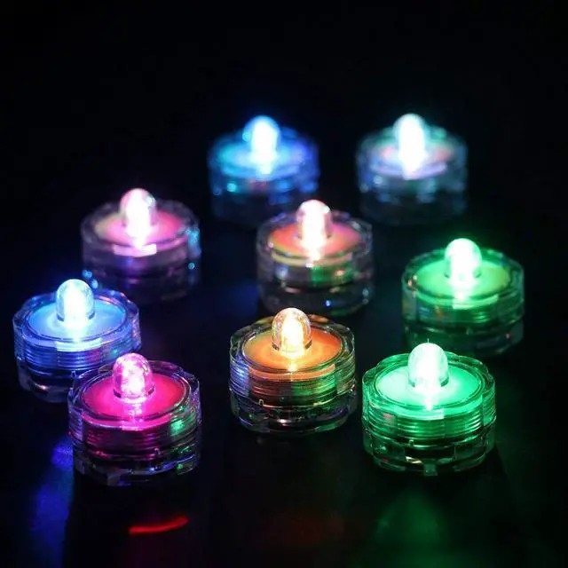 Alt view image 2 of 7 - AGPtEK 24Pcs Submersible LED Tea Light Candle Flameless Waterproof RGB Lamp Underwater