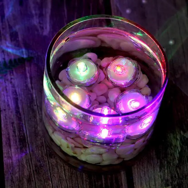 Alt view image 3 of 7 - AGPtEK 24Pcs Submersible LED Tea Light Candle Flameless Waterproof RGB Lamp Underwater