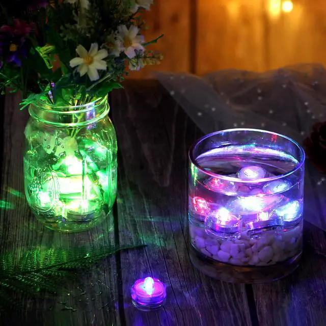 Alt view image 4 of 7 - AGPtEK 24Pcs Submersible LED Tea Light Candle Flameless Waterproof RGB Lamp Underwater