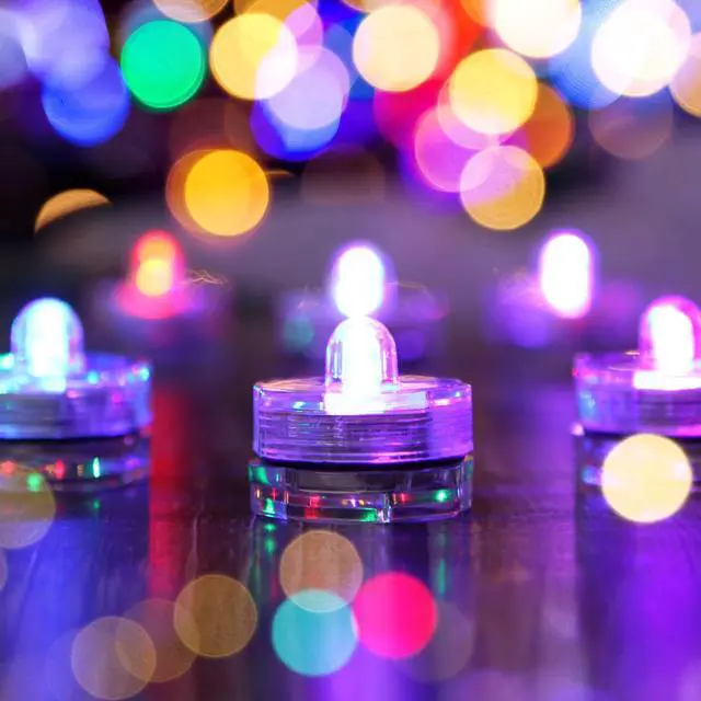 Alt view image 6 of 7 - AGPtEK 24Pcs Submersible LED Tea Light Candle Flameless Waterproof RGB Lamp Underwater