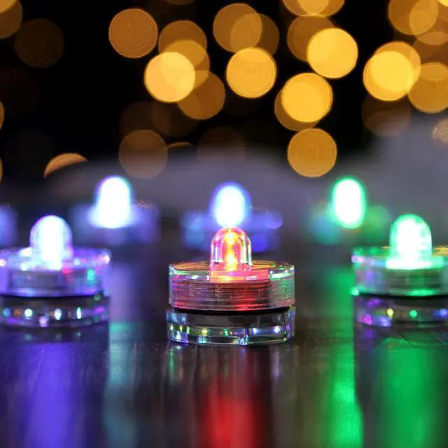 Alt view image 5 of 7 - AGPtEK 24Pcs Submersible LED Tea Light Candle Flameless Waterproof RGB Lamp Underwater