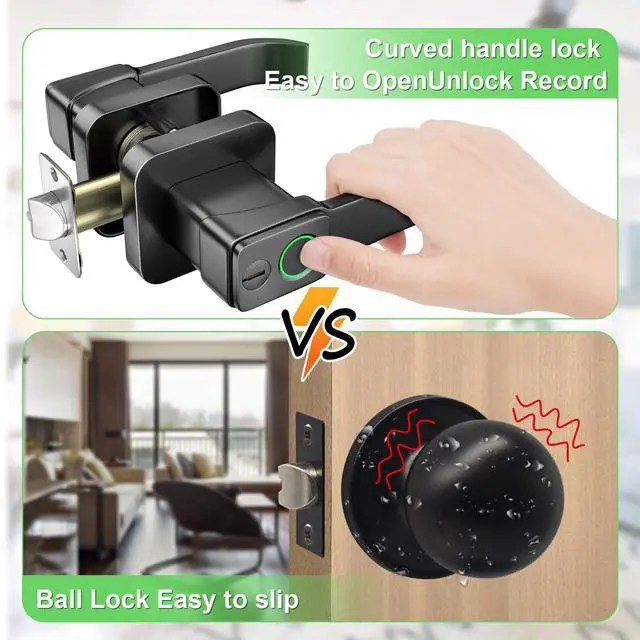 Alt view image 6 of 7 - FITNATE Smart Biometric Door Lock with App Control Fingerprint