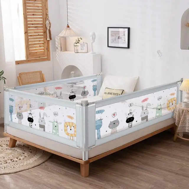 Alt view image 2 of 7 - FITNATE Toddlers Bed Guard Rail, Grey