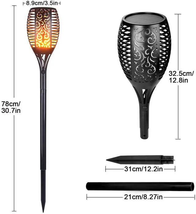 Alt view image 6 of 7 - IMAGE 2Pcs Solar Torches Lights Landscape Lighting Waterproof LED Flickering Dancing Flames