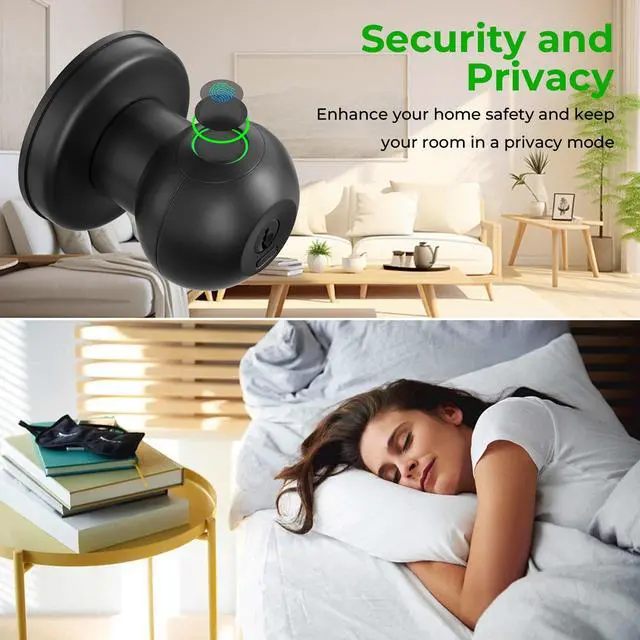 Alt view image 7 of 7 - FITNATE Biometric Door Lock Rechargeable Fingerprint Lock with Key