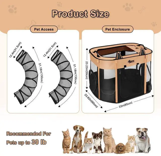 Alt view image 4 of 7 - Ownpets Cat Dog Playpen with Connectable Tunnel