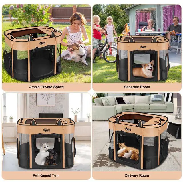Alt view image 7 of 7 - Ownpets Cat Dog Playpen with Connectable Tunnel