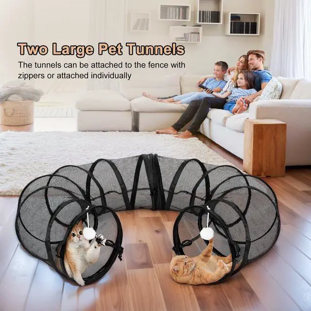 Alt view image 2 of 7 - Ownpets Cat Dog Playpen with Connectable Tunnel