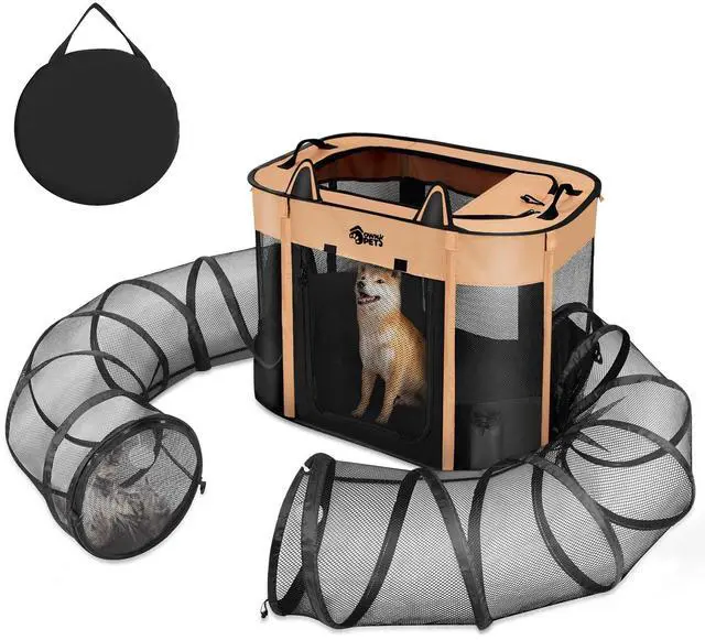 Main image of Ownpets Cat Dog Playpen with Connectable Tunnel