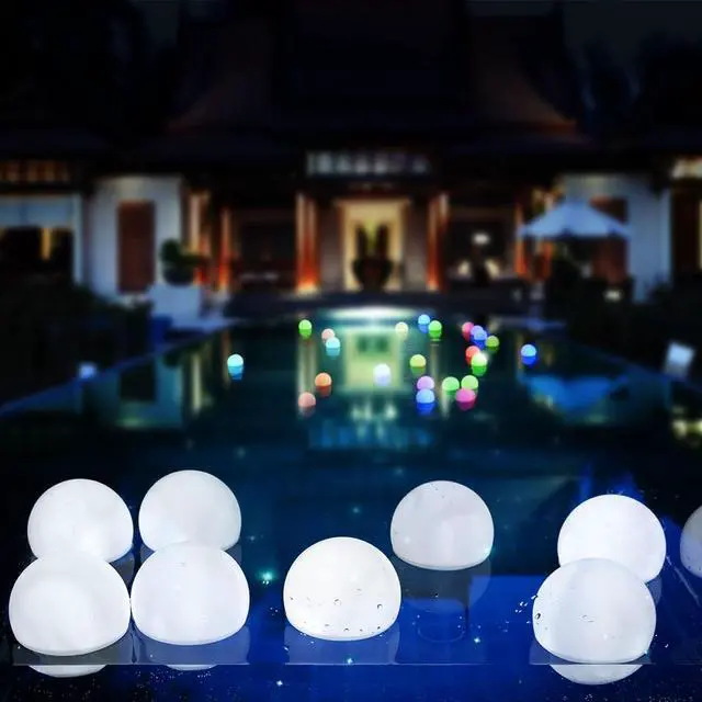Main image of IMAGE 6 Pcs 3" LED White Color PVC Floating Ball Mood Light for Garden Pool Parties