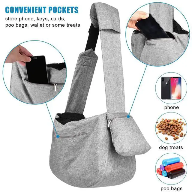 Alt view image 2 of 7 - Ownpets Ex-larger Pet Sling Carrier Hands-Free Dog Cat Bag for Hiking Travel