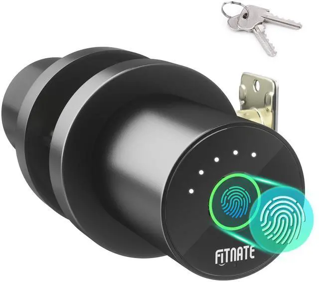 Main image of FITNATE Smart Biometric Door Lock Fingerprint Door Knob with App Control, Black