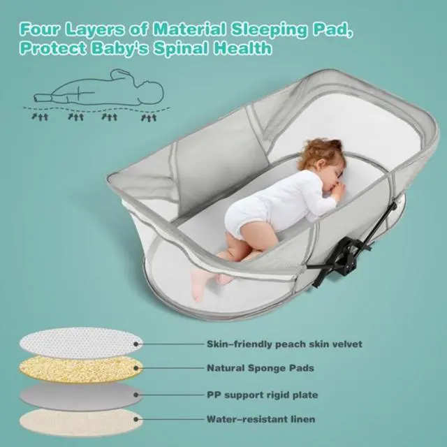 Alt view image 4 of 7 - AGPtEK Travel Baby Bassinet Portable Baby Bed for Newborn Infants