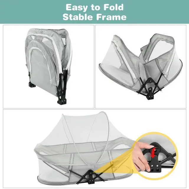 Alt view image 7 of 7 - AGPtEK Travel Baby Bassinet Portable Baby Bed for Newborn Infants
