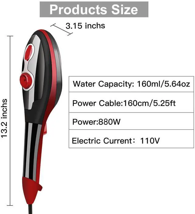 Alt view image 4 of 7 - AGPtEK Handheld Steam Iron Ceramic Base Plate Steam Iron