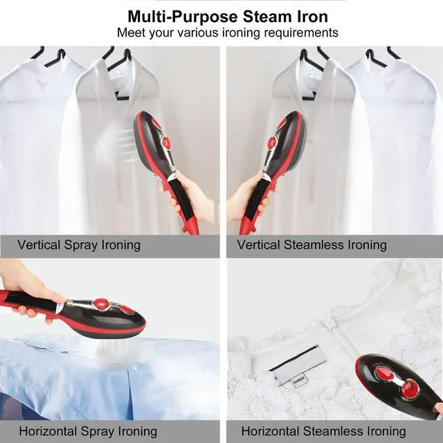 Alt view image 7 of 7 - AGPtEK Handheld Steam Iron Ceramic Base Plate Steam Iron