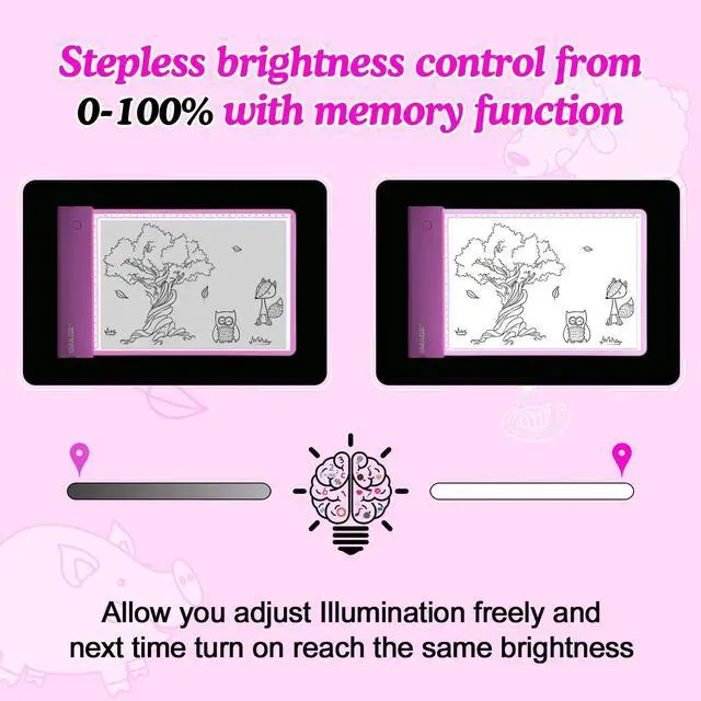 Alt view image 4 of 7 - IMAGE Light-up Tracing Pad Pink Coloring Drawing Art Gift Toy for Girls Boys Age 6+