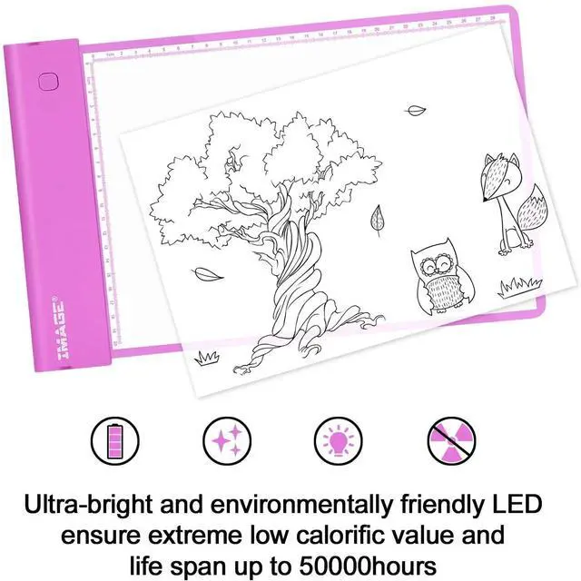 Alt view image 3 of 7 - IMAGE Light-up Tracing Pad Pink Coloring Drawing Art Gift Toy for Girls Boys Age 6+