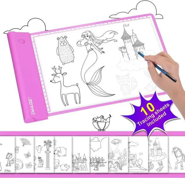 Main image of IMAGE Light-up Tracing Pad Pink Coloring Drawing Art Gift Toy for Girls Boys Age 6+
