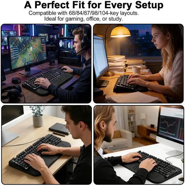 Alt view image 7 of 7 - AGPtEK Keyboard Wrist Rest with Keyboard Stand for Computer Keyboard