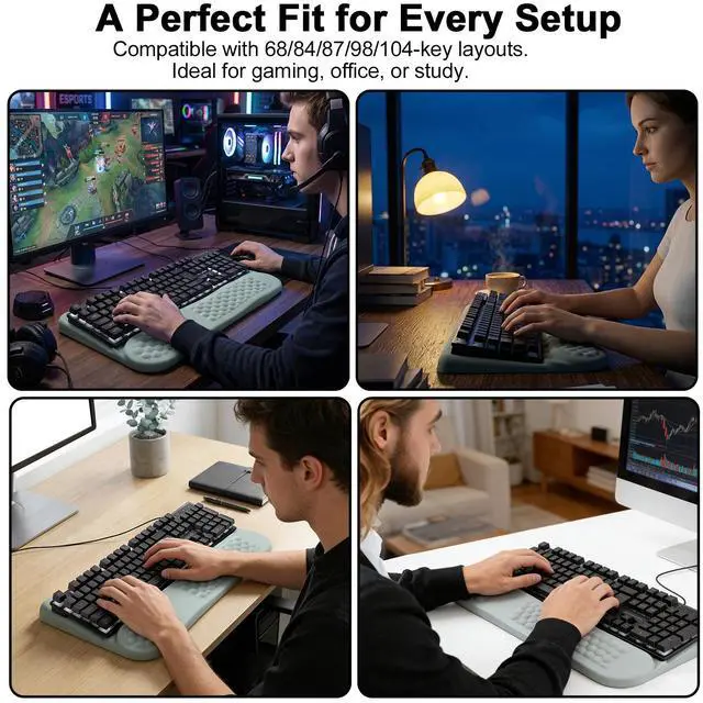 Alt view image 7 of 7 - AGPtEK Keyboard Wrist Rest with Keyboard Stand for Computer Keyboard Grey