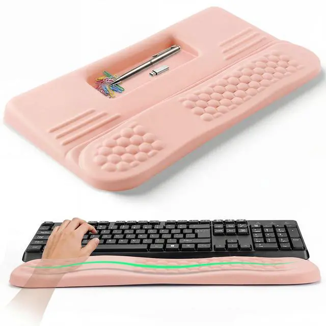 Main image of AGPtEK Keyboard Wrist Rest with Keyboard Stand for Computer Keyboard Pink